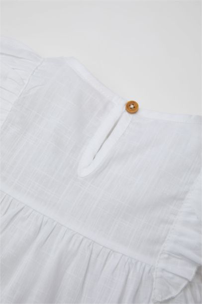 Baby Girl Flared Poplin Blouse Shorts 2 Piece Set