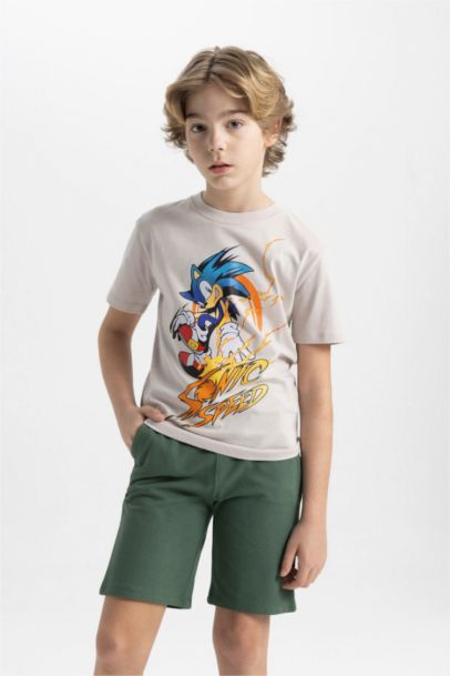 Sonic the Hedgehog Bisiklet Yaka Kısa Kollu Tişört Erkek Çocuk