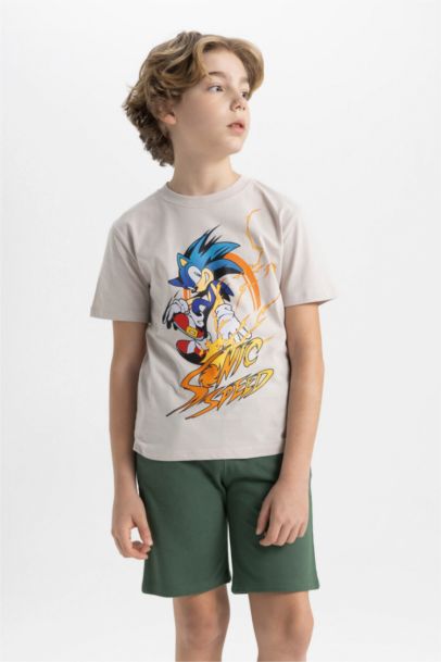 Sonic the Hedgehog Bisiklet Yaka Kısa Kollu Tişört Erkek Çocuk