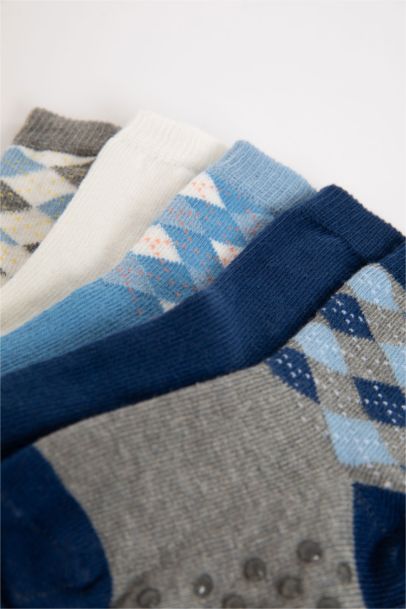 Erkek Bebek Dikişsiz 5'li Pamuklu Uzun Çorap