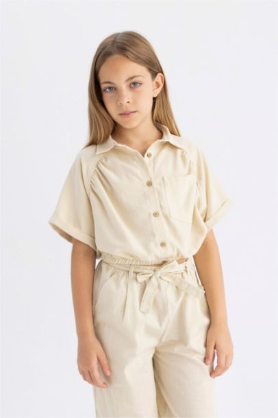 قميص كروب بناتي نص ردن قطن