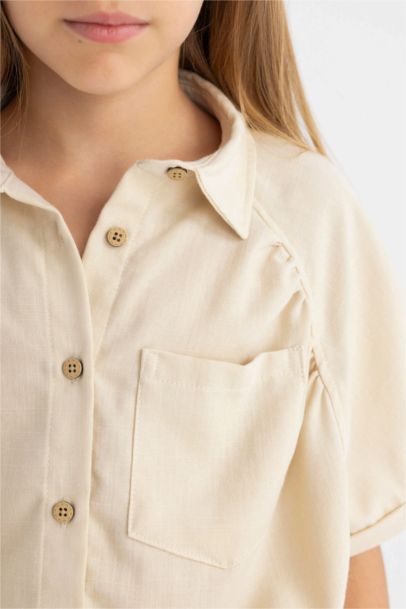 قميص كروب بناتي نص ردن قطن