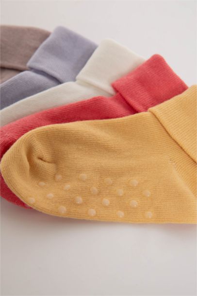Kız Bebek Dikişsiz 5'li Pamuklu Uzun Çorap