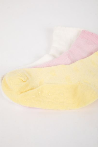 Kız Bebek Dikişsiz 3'lü Pamuklu Uzun Çorap