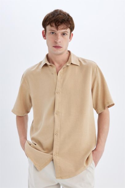 Regular Fit Tencel Short Sleeve Shirt