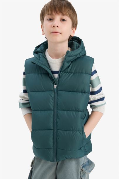 Boy Waterproof Hooded Puffer Vest