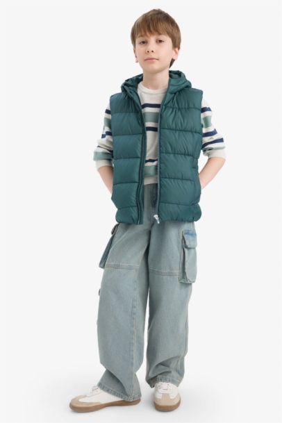 Boy Waterproof Hooded Puffer Vest