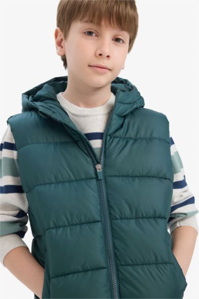 Boy Waterproof Hooded Puffer Vest