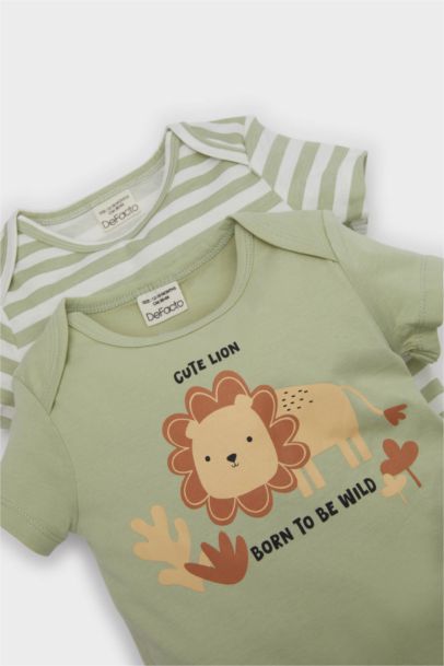 Lot de 2 Combinaisons en coton à manches courtes pour bébé garçon