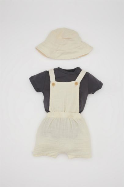 طقم بيبي اولادي موسلين قصة عادية - 3 قطع