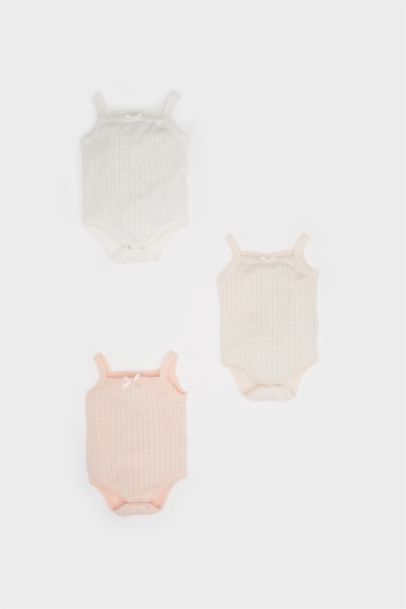 Lot de 3 Bodies à bretelles et boutons-pression pour bébé fille