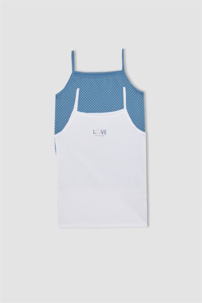 أندر شيرت منقط بناتي قصة عادية - قطعتين