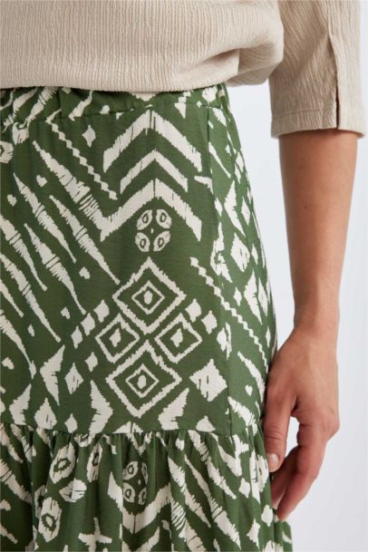 Desenli Aerobin Midi Etek