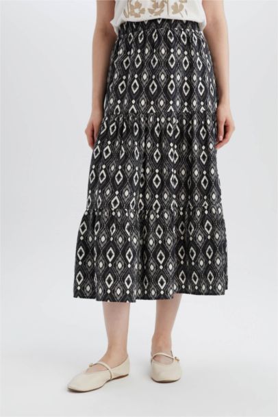 Patterned Aerobin Midi Skirt