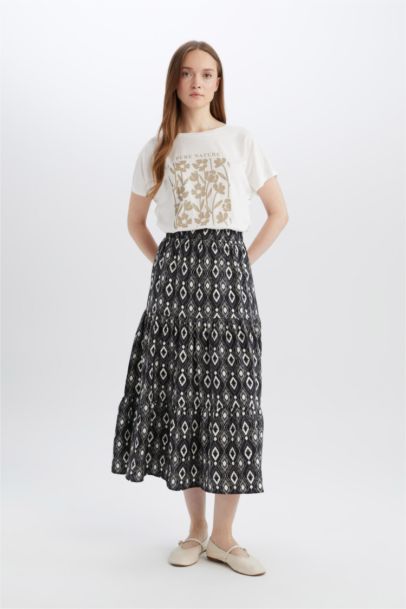Patterned Aerobin Midi Skirt