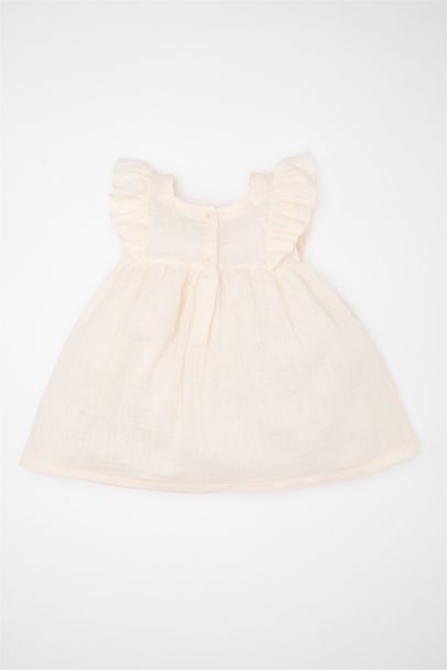 Robe en Mousseline à Manches Courtes Fleurie pour Bébé Fille