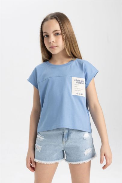 تي شيرت بناتي نص ردن أوفر سايز