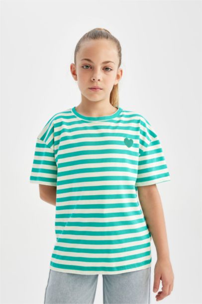 Girl Oversize Fit Crew Neck Printed T-Shirt