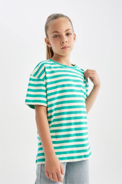 Girl Oversize Fit Crew Neck Printed T-Shirt