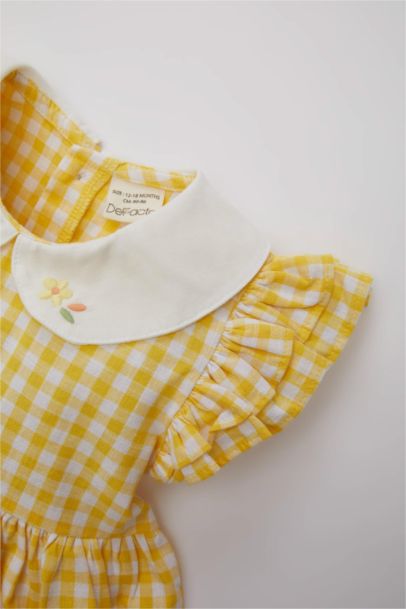 Baby Girl Checkered Short Sleeve Poplin Dress