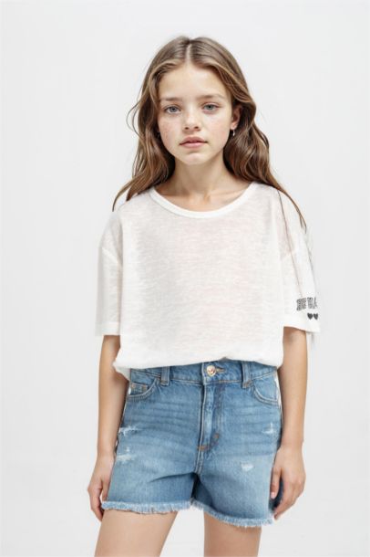 Girl Oversize Fit Printed Short Sleeve T-Shirt