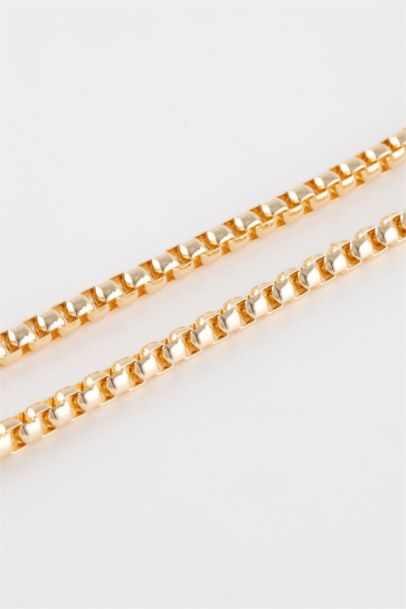 Woman Thick Chain Ring Detailed Gold Necklace