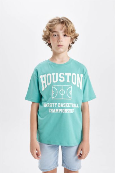 Boy Crew Neck Printed Short Sleeve T-Shirt