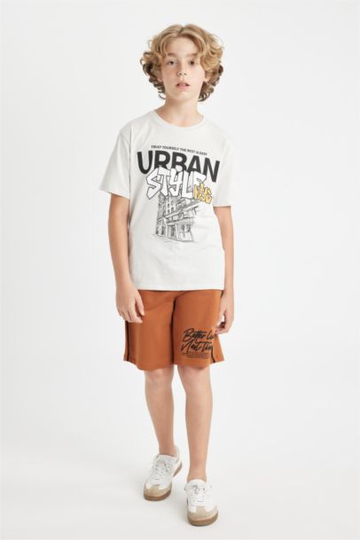 تيشيرت ولادي نص ردن مطبوع قصة عادية