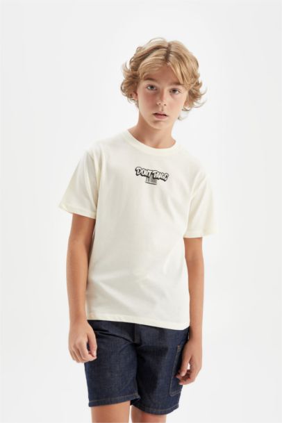 Boy Crew Neck Printed Short Sleeve T-Shirt