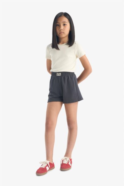 Girl Woven Labeled Shorts