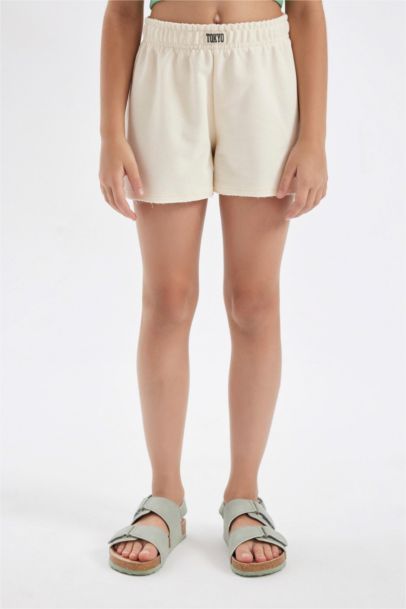 Girl Woven Labeled Shorts