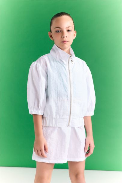 كارديجان بناتي رياضي نص كم بسوسته وياقة عالية