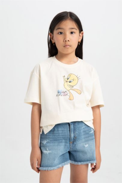 Girl Looney Tunes Oversize Fit Crew Neck T-Shirt