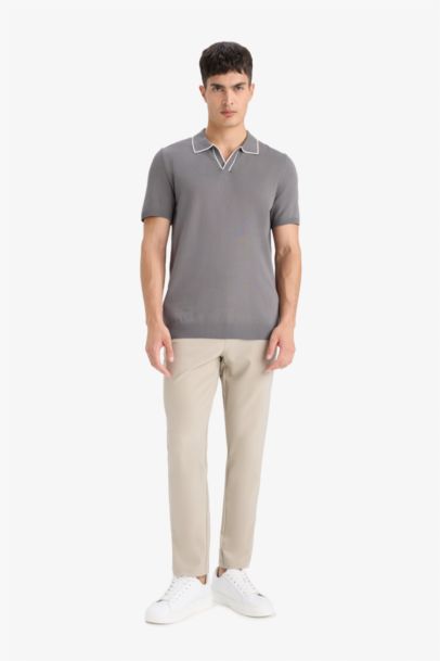 Modern Fit Polo Yaka Kısa Kollu Triko Tişört