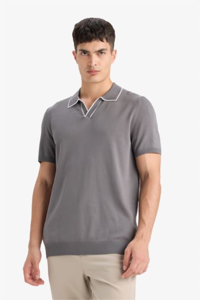 Modern Fit Polo Yaka Kısa Kollu Triko Tişört