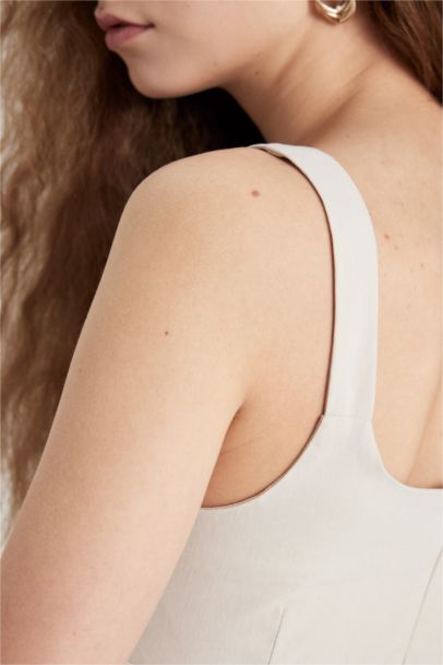 Bodycon Square Neck Strap Maxi Dress