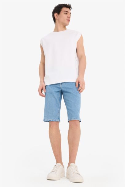 Boxy Fit Printed Crew Neck Heavy Fabric Tank Top