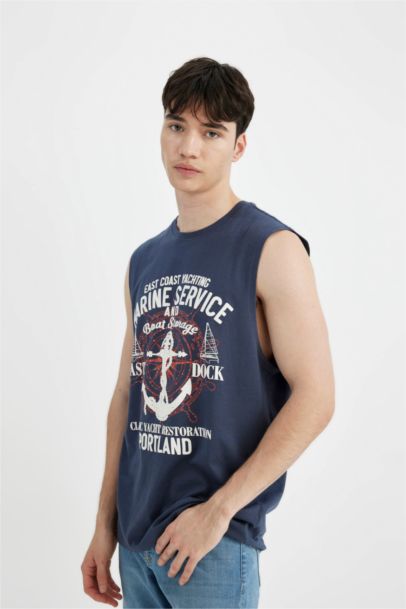 Débardeur à imprimé à col rond Coupe regulière