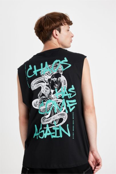 تيشيرت كت اوفر سايز مطبوع  بدون كم