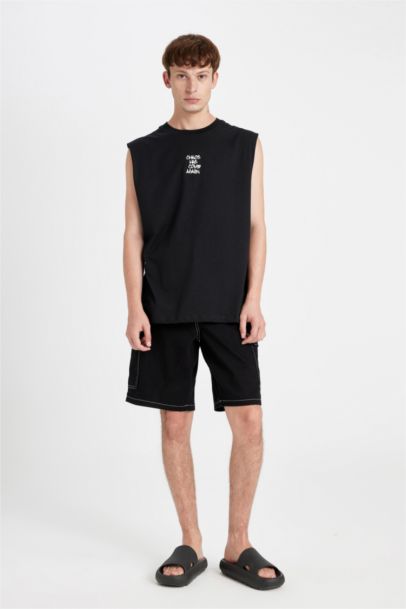 تيشيرت كت اوفر سايز مطبوع  بدون كم