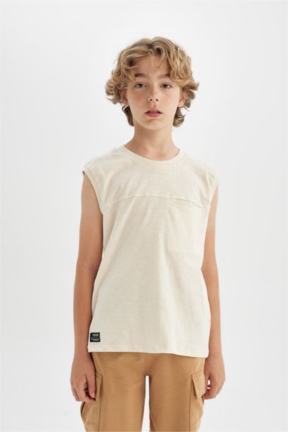 Boy Boy Crew Neck Sleeveless T-Shirt