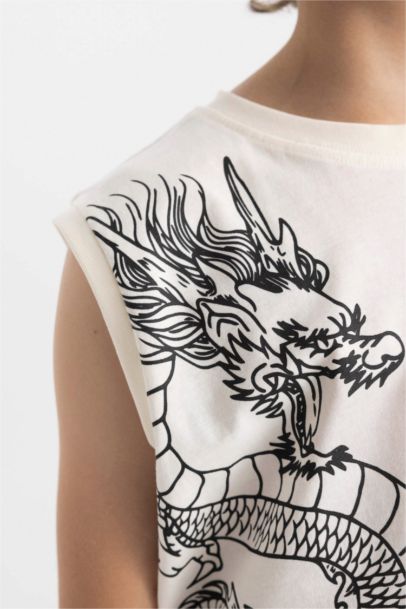 Boy Crew Neck Printed Sleeveless T-Shirt