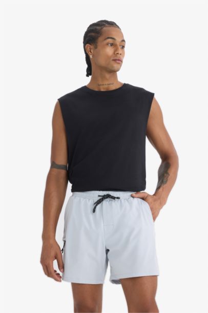 DeFactoFit Printed Flexible Textured Sports Swim Shorts