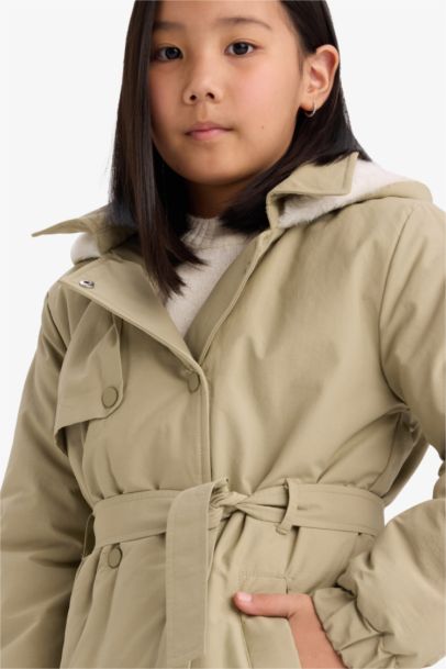 Girl Hooded Water Repellent Raincoat