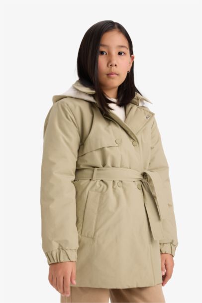 Girl Hooded Water Repellent Raincoat
