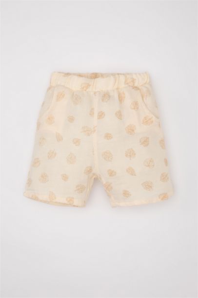 Baby Boy Muslin Patterned Shirt Shorts 2 Piece Set