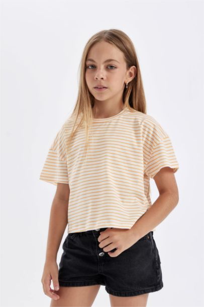 تي شيرت كروب بناتي مطبوع - قطعتين