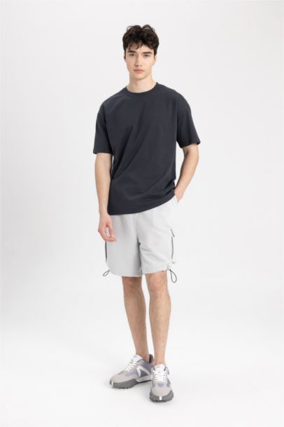 Boxy Fit Crew Neck Short Sleeve Basic T-Shirt