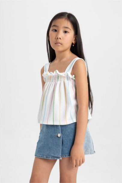 Girl Relax Fit Striped Tank Top