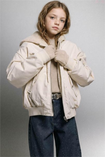 Girl Hooded Two Sided Puffer Jacket